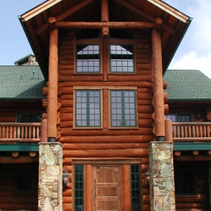 Mountain Construction built a large round log home near Blowing Rock, NC.