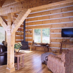 North Carolina Home builder uses Log and Timber Frame design to build custom home