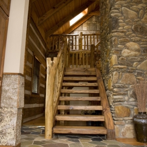 western North Carolina renovation of a log cabin home