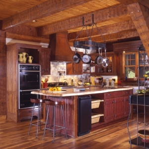 A Hearthstone Log Home with Heavy Timber Accents