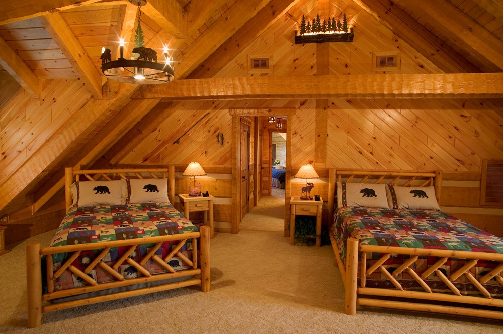 Log Home Guest Bedroom