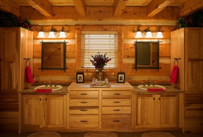 Master Bathroom in Log Home