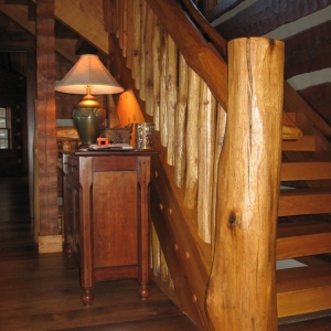 A Hearthstone Log Home with Heavy Timber Accents