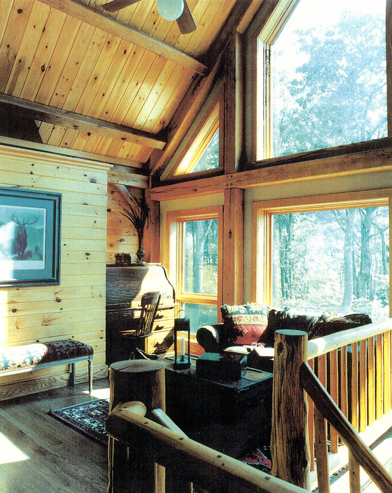 Timber Frame Home Loft Sitting Area
