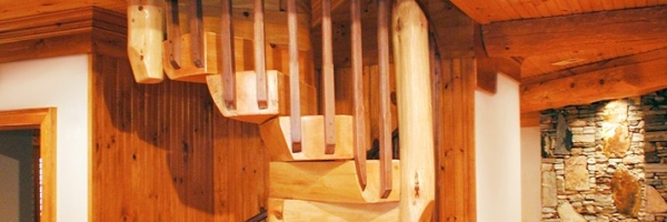 Mountain Construction built a large round log home near Blowing Rock, NC.