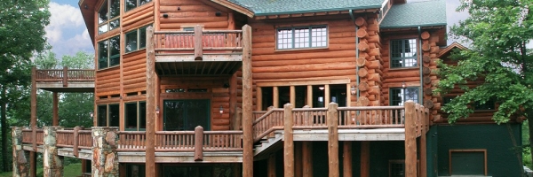 Mountain Construction built a large round log home near Blowing Rock, NC.