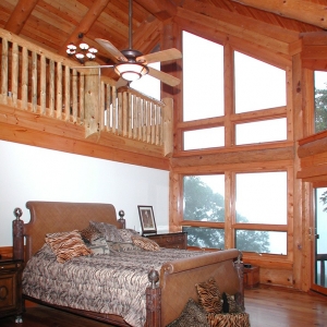 Mountain Construction built a large round log home near Blowing Rock, NC.