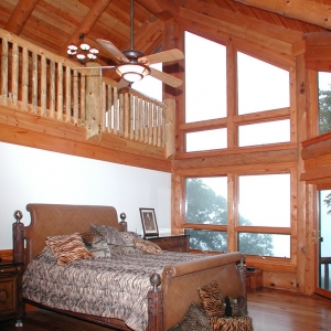 Mountain Construction built a large round log home near Blowing Rock, NC.