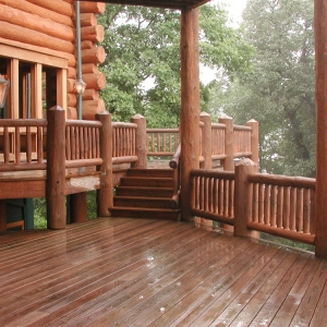 Mountain Construction built a large round log home near Blowing Rock, NC.