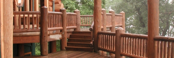 Mountain Construction built a large round log home near Blowing Rock, NC.