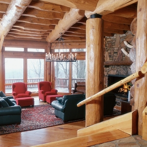 Mountain Construction built a large round log home near Blowing Rock, NC.