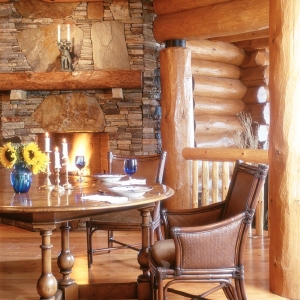 Mountain Construction built a large round log home near Blowing Rock, NC.