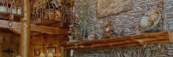 Natural elements used in unique custom lodge