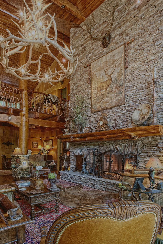 Natural elements used in unique custom lodge