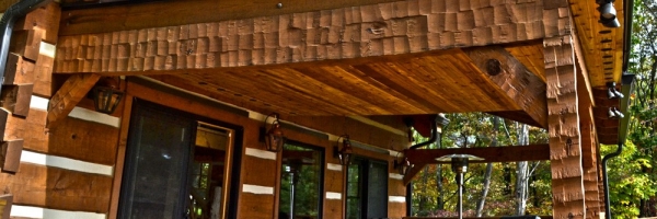 Mountain Construction builds a Hearthstone Timberwright Log Home adjoining the Pisgah Forest