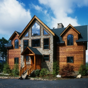 Banner Elk, North Carolina home is Timber Frame with log details