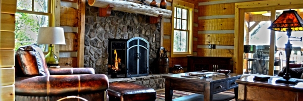 Mountain Construction builds a Hearthstone Timberwright Log Home adjoining the Pisgah Forest