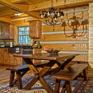 Mountain Construction builds a Hearthstone Timberwright Log Home adjoining the Pisgah Forest