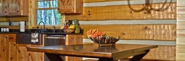 Mountain Construction builds a Hearthstone Timberwright Log Home adjoining the Pisgah Forest