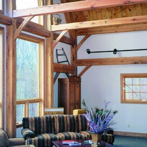 hearth stone post and beam