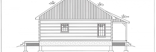 Log Home Floor Plan Left Elevation.
