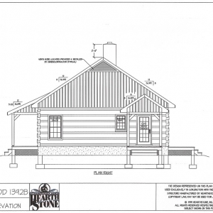 Log Home Design Elevation by Hearthstone Homes