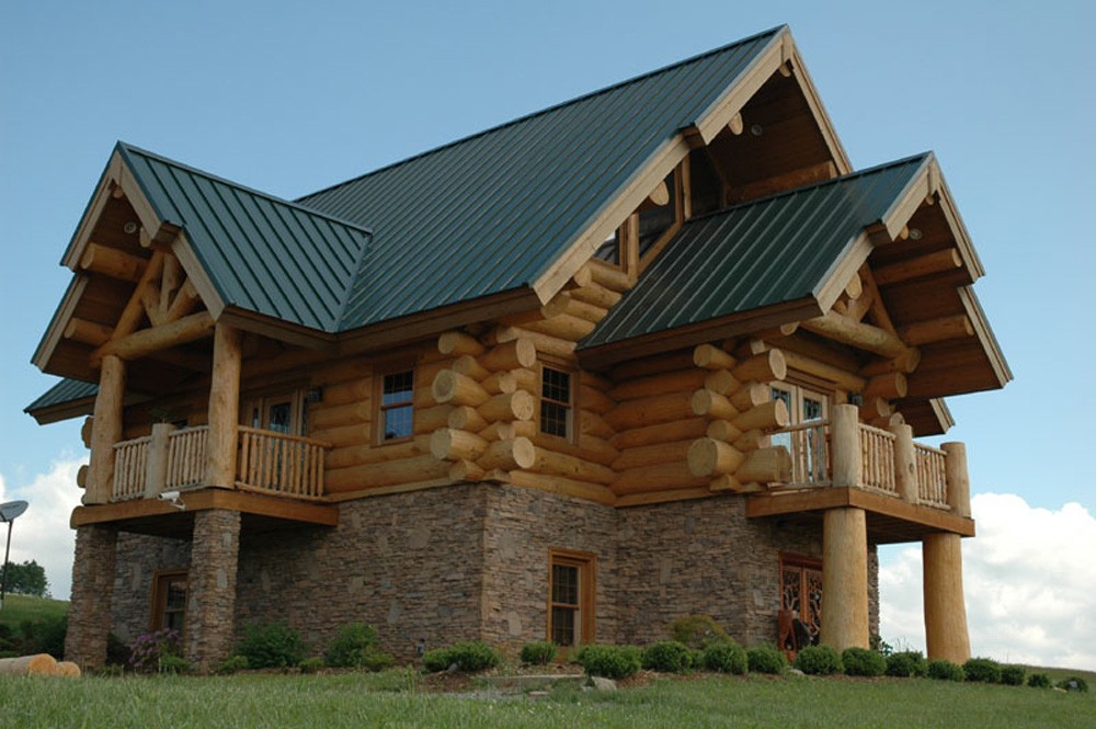 asheville round log home