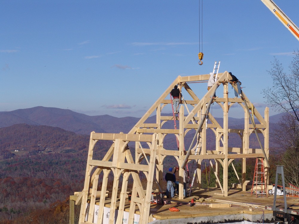 asheville timber frame house