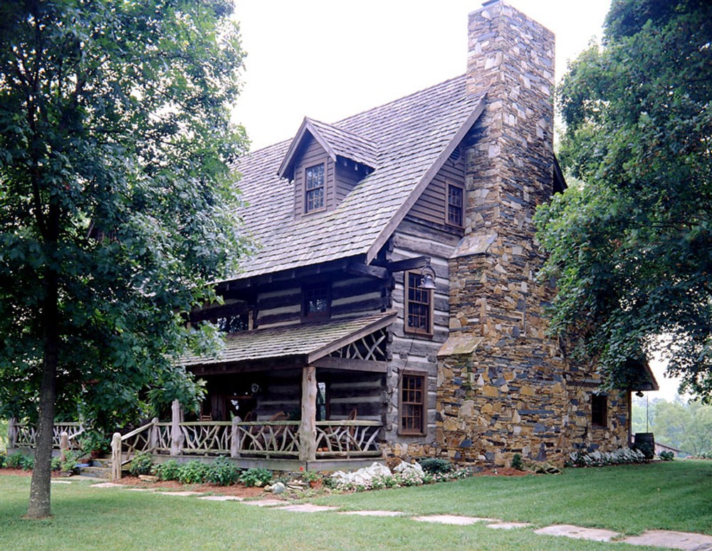 round log cabin asheville builder