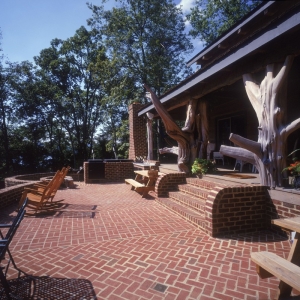 Brick Patio with custom stairs