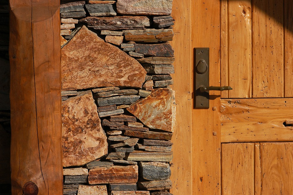 wood and stone porch