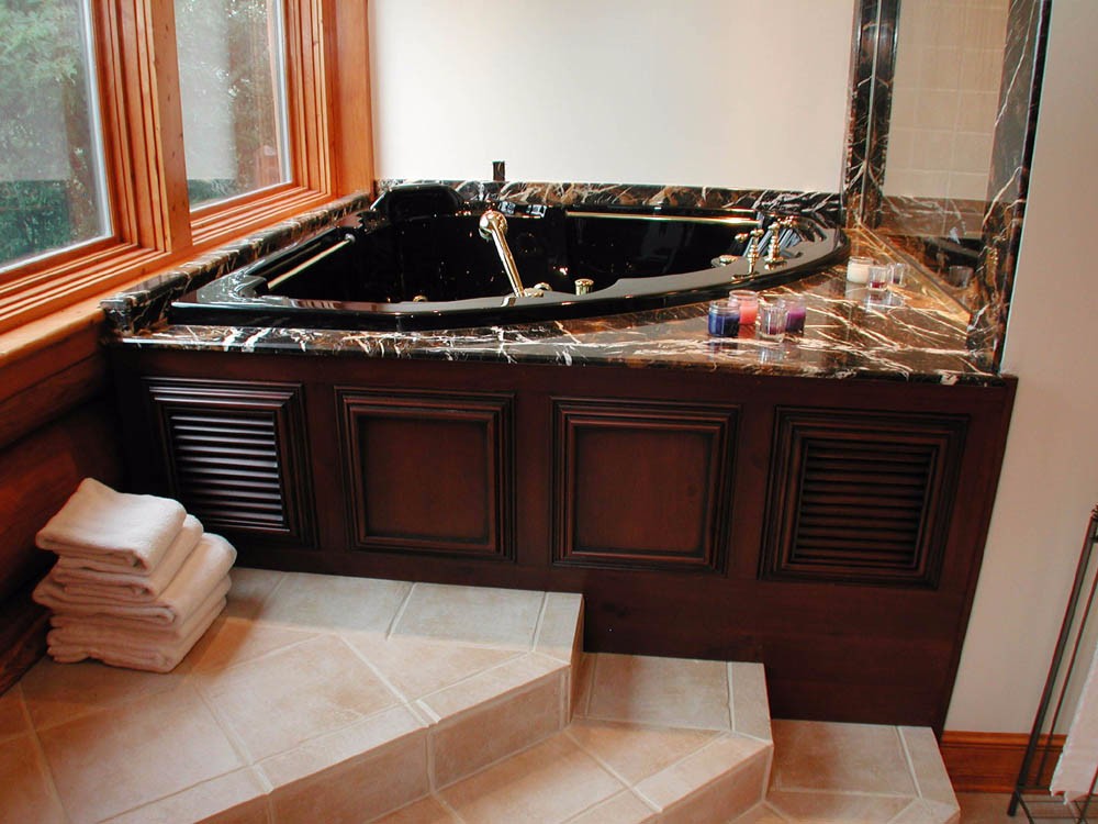 custom bath with granite and tile