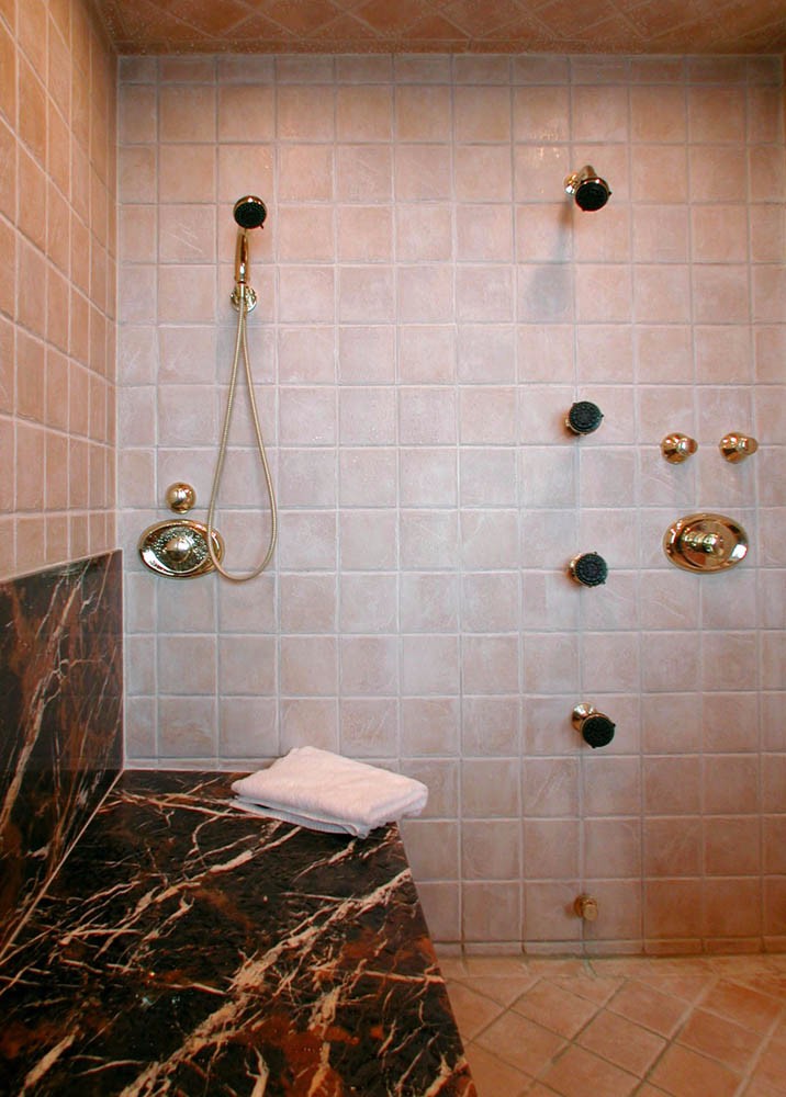 granite and tile shower