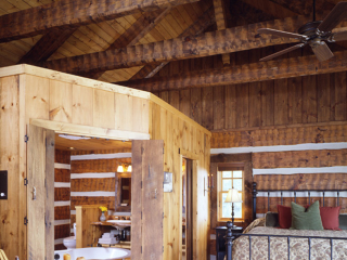 Bedroom Timber Frame Log Hybrid Estate Lodge Home