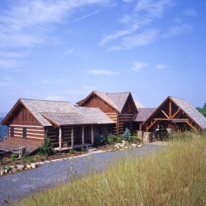 log timber frame hybrid home in Bethel, NC