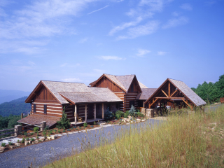 log timber frame hybrid home in Bethel, NC