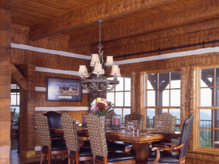 Dining Room Log Timber Frame Estate Home