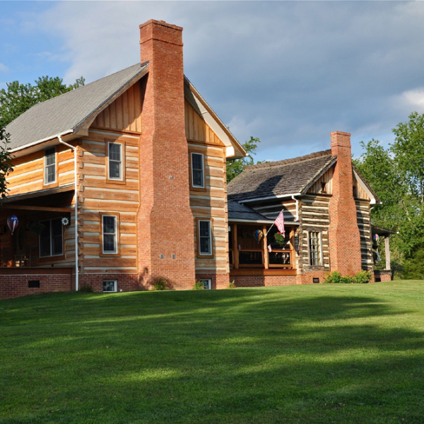 Log home addition in Virginia