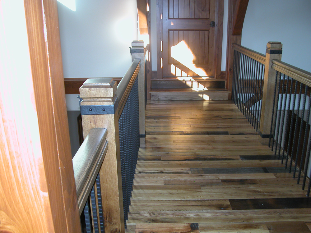 wooden catwalk over living area