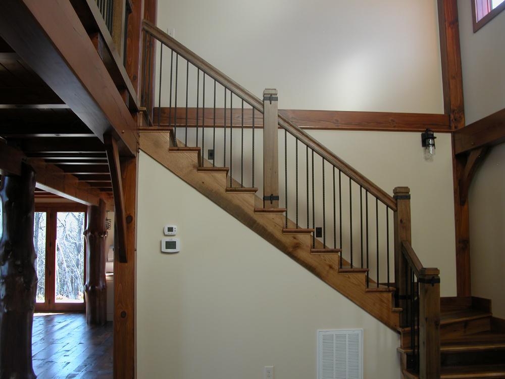 custom stairs with metal pickets