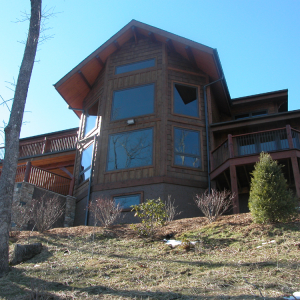 Decks and porches take full advantage of mountain views